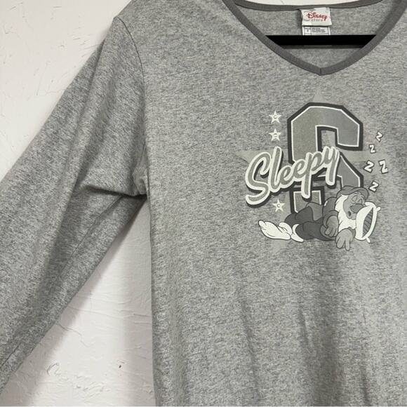 Disney Sleepy Seven Dwarfs Grey Sleep Shirt Nightgown Womens L Casual Comfy - Picture 6 of 9